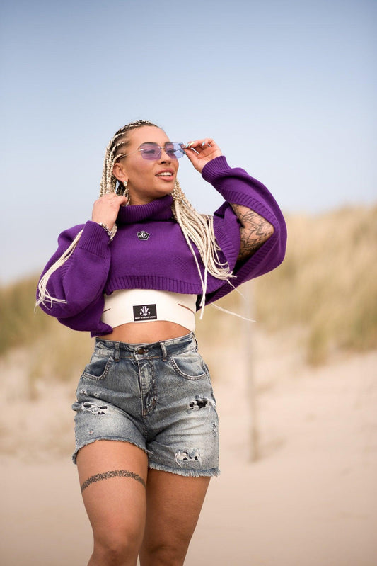 Beach Sweater van JAIVIE in paarse uitvoering.