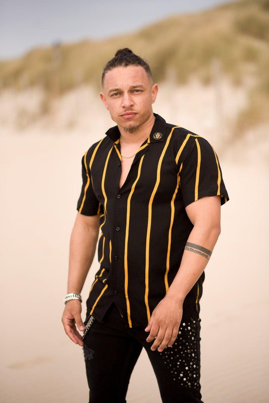 Black & Yellow Shirt van JAIVIE voor heren.