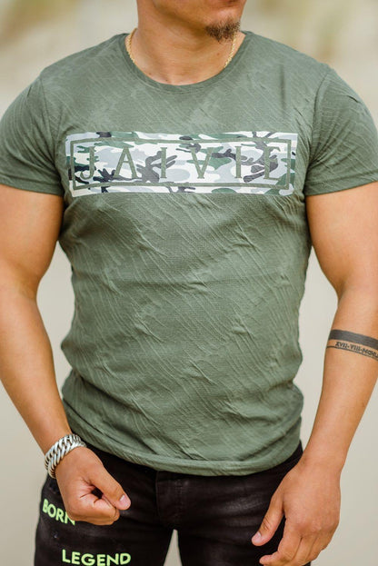Camouflage JV Shirt army green slimfit shirt heren - afbeelding 2