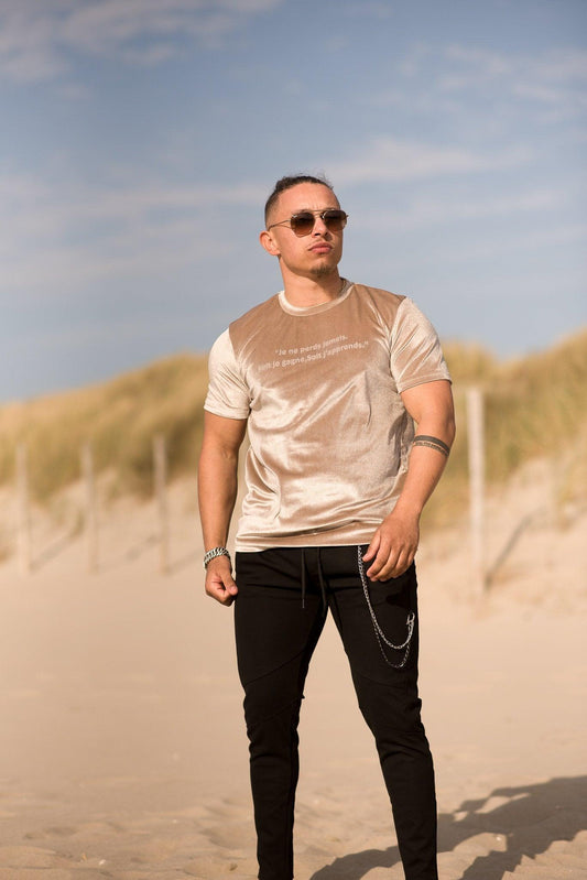 Champagne gold heren shirt van JAIVIE.