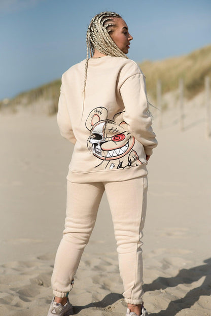 Crazy Mouse Tracksuit zwarte oversized set voor dames - afbeelding 3