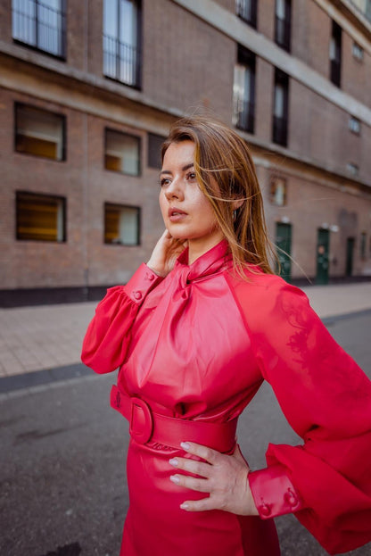 Elegante rode dames jurk van JAIVIE.