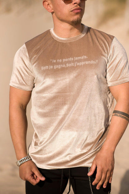 French Gold Shirt champagnegoud herenshirt met Franse quote - afbeelding 2