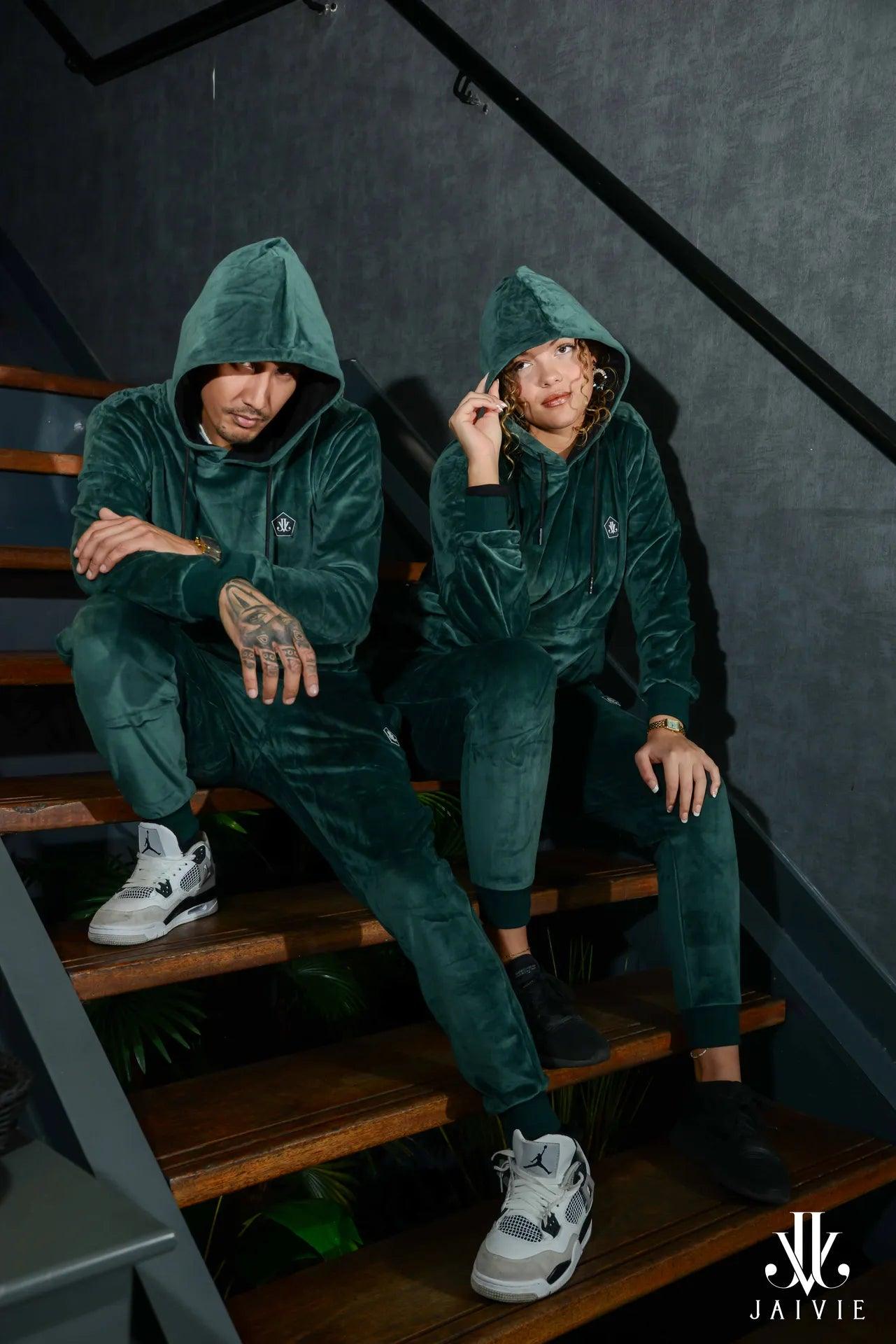 Green Velour Tracksuit van JAIVIE