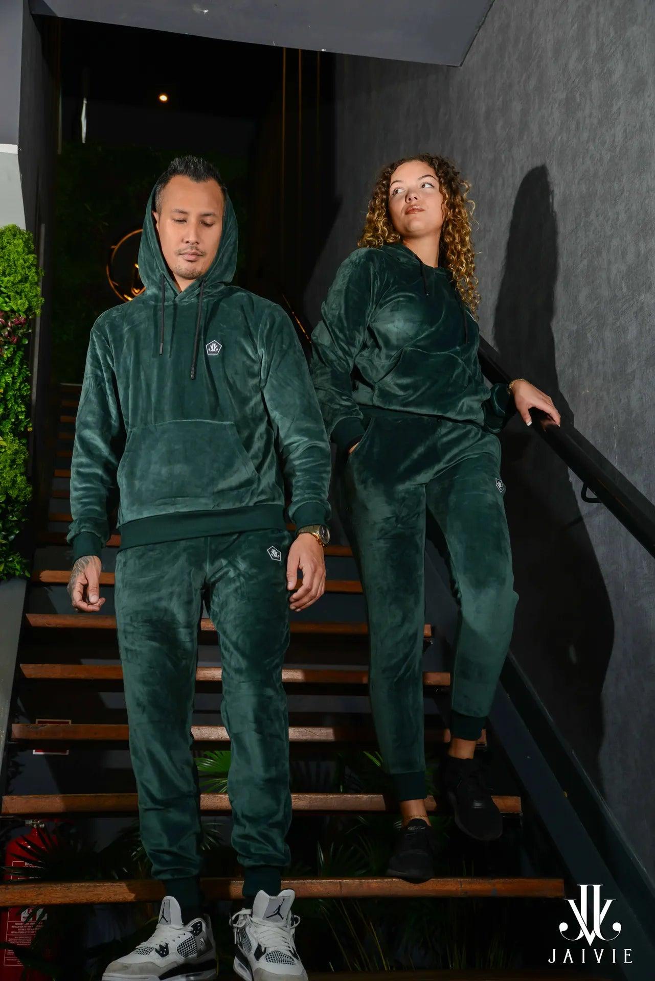 Green Velour Tracksuit van JAIVIE