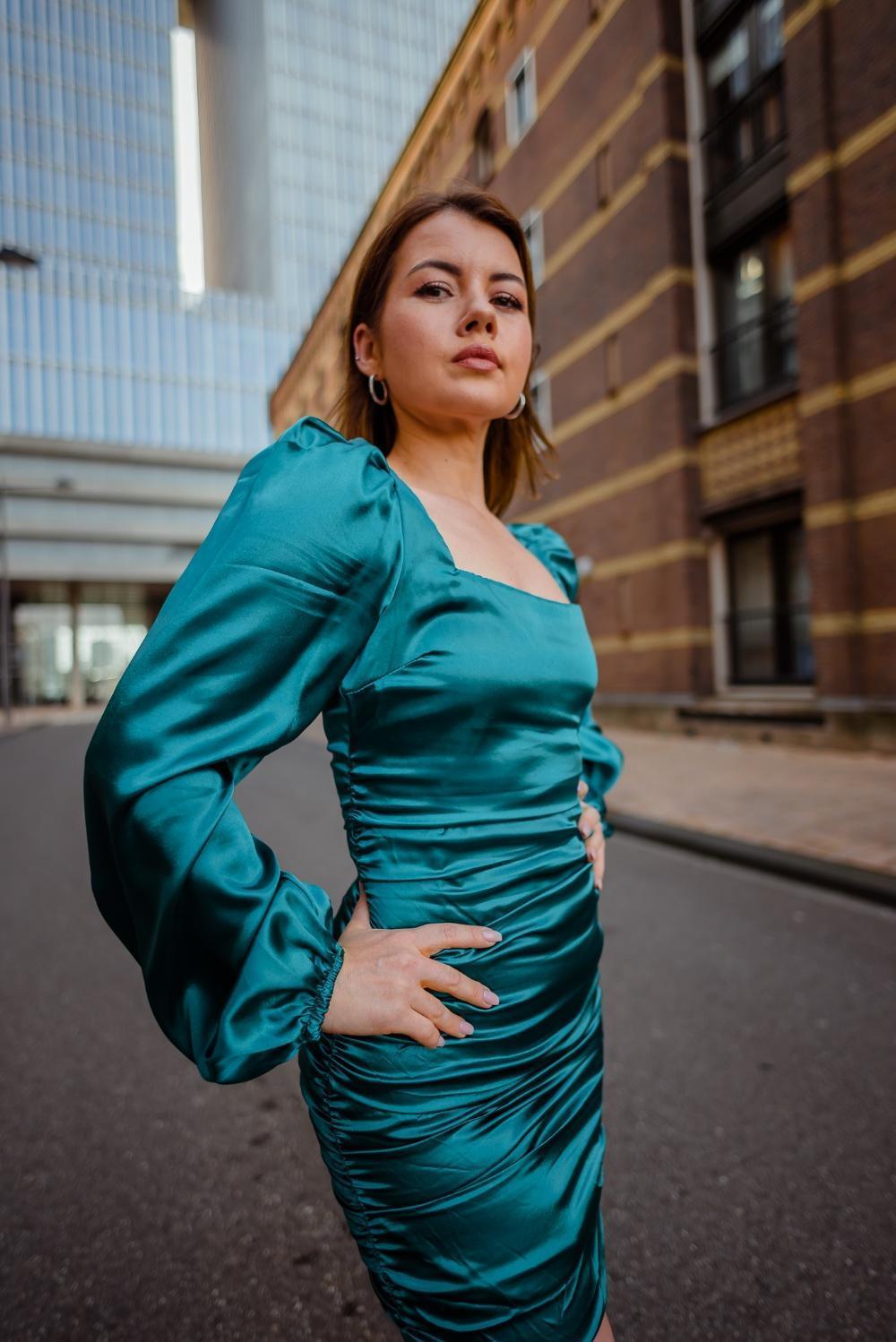Jade Mini Dress jadegroene mini jurk voor dames - afbeelding 2
