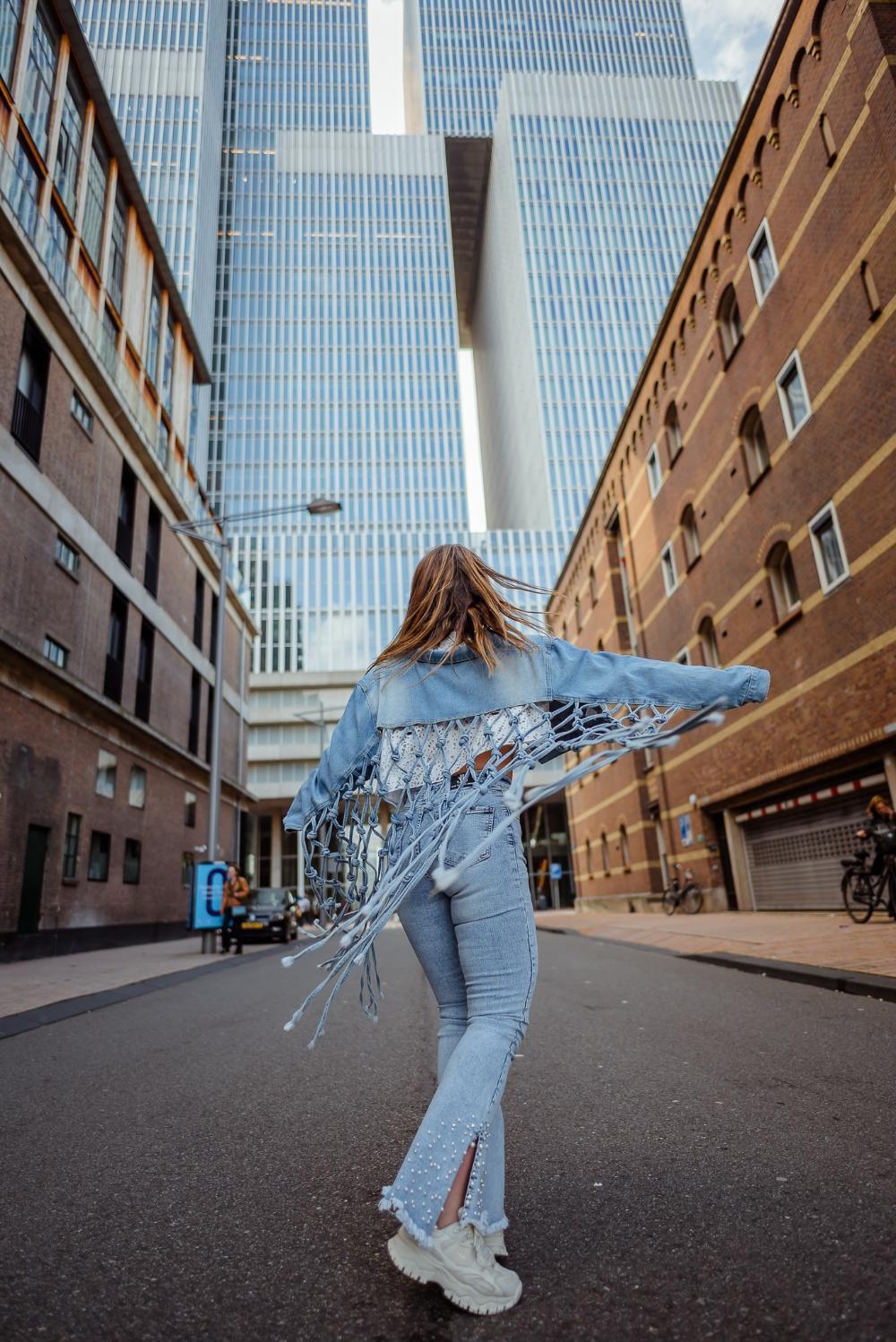 Knitter Oversized Denim Jacket voor dames - afbeelding 4