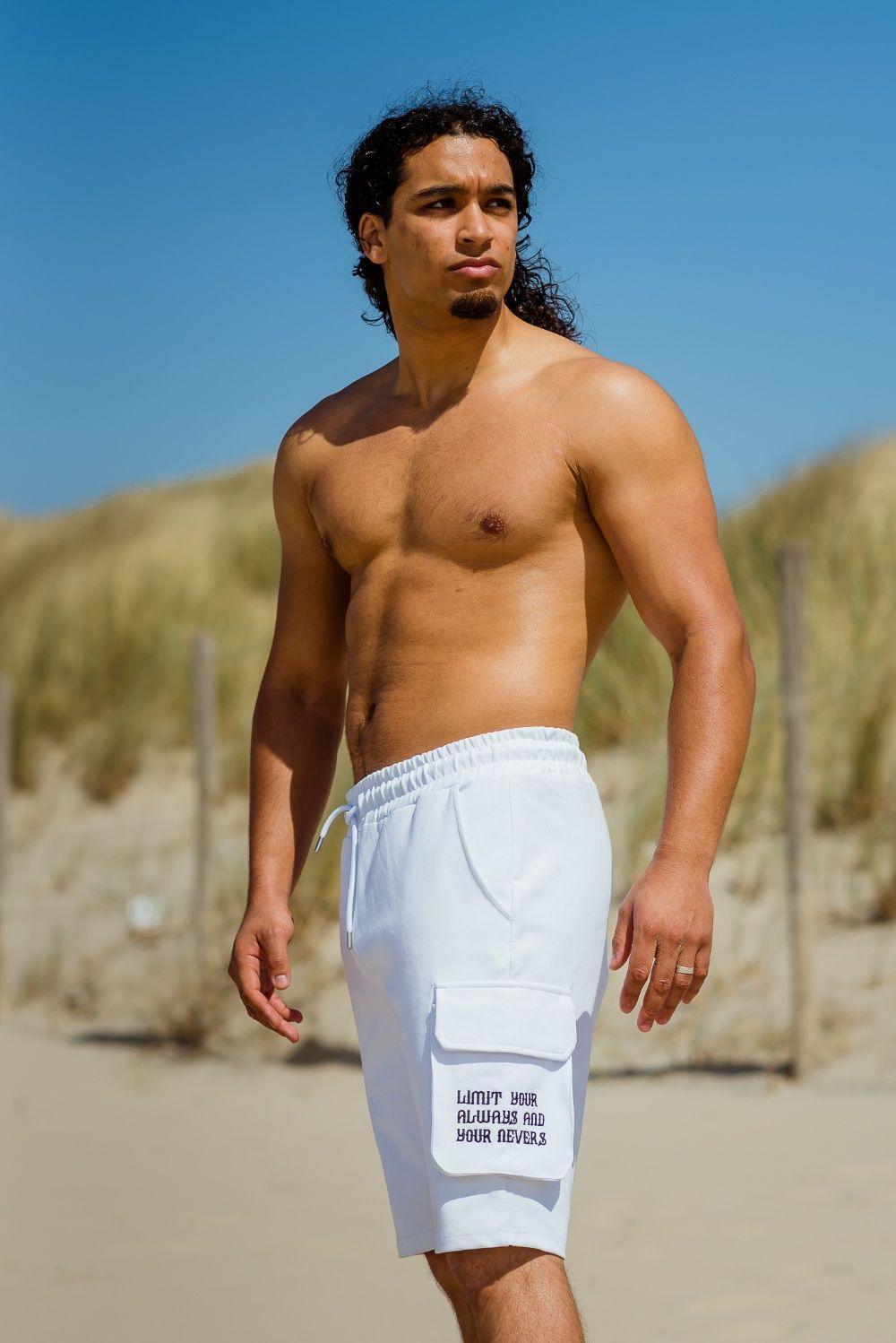 Limit Short White witte cargo short voor heren