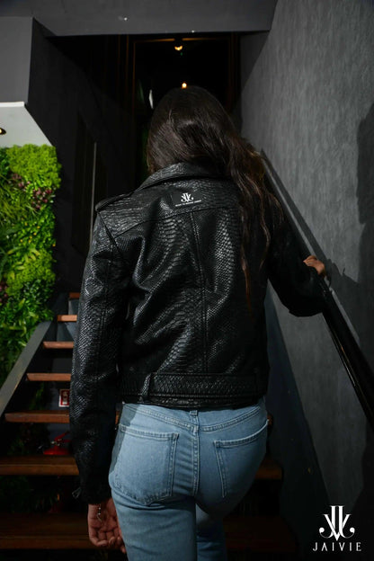 Lovely Snake Leather Jacket van JAIVIE