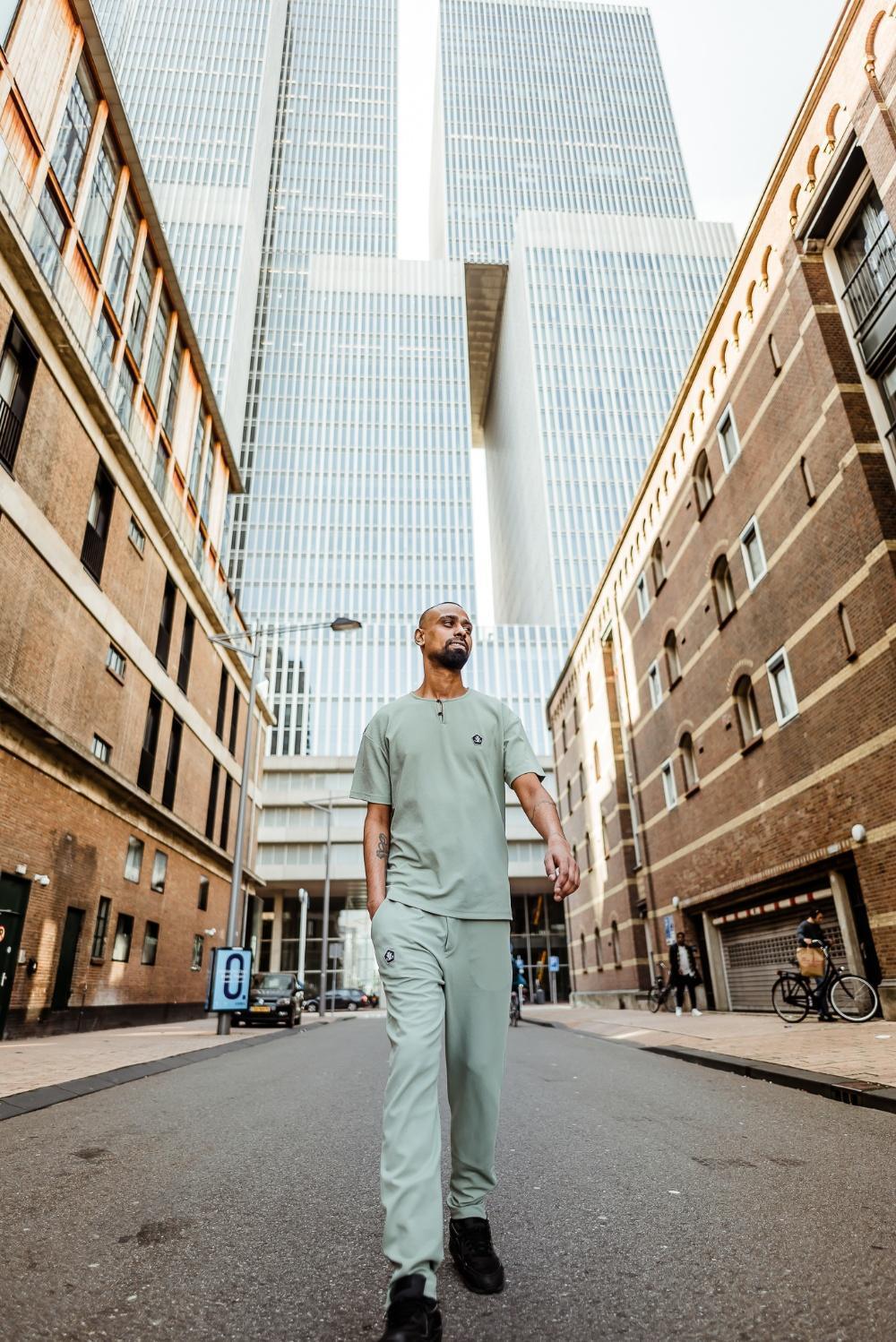 Mint Gang Suit mintgroene tweedelige zomerset voor heren