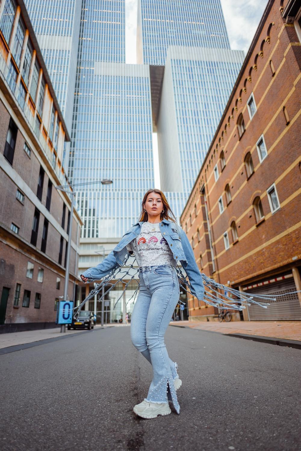 Knitter Oversized Denim Jacket voor dames - afbeelding 2