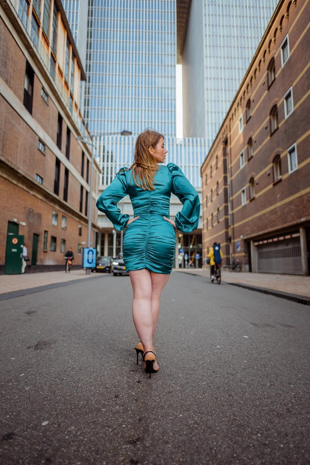 Jade Mini Dress jadegroene mini jurk voor dames - afbeelding 3