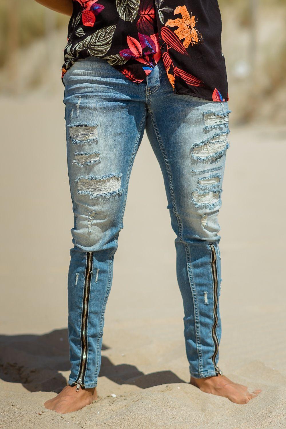 Detail van Zipper Denim Jeans van JAIVIE