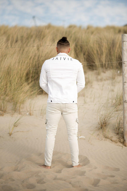 White Denim Jacket witte spijkerjas voor heren - afbeelding 4