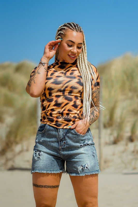 Panterprint turtleneck voor dames van JAIVIE.
