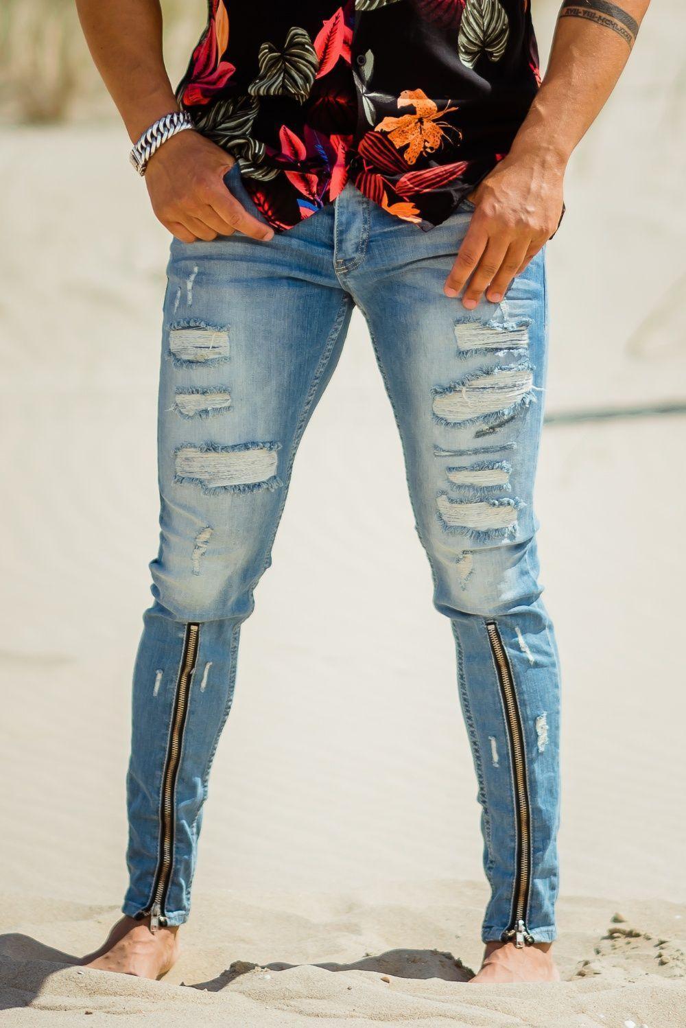 Zipper Denim Jeans van JAIVIE