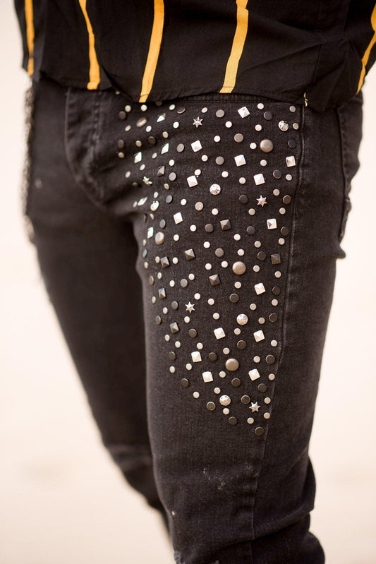 Zwarte slim fit jeans voor heren van JAIVIE.