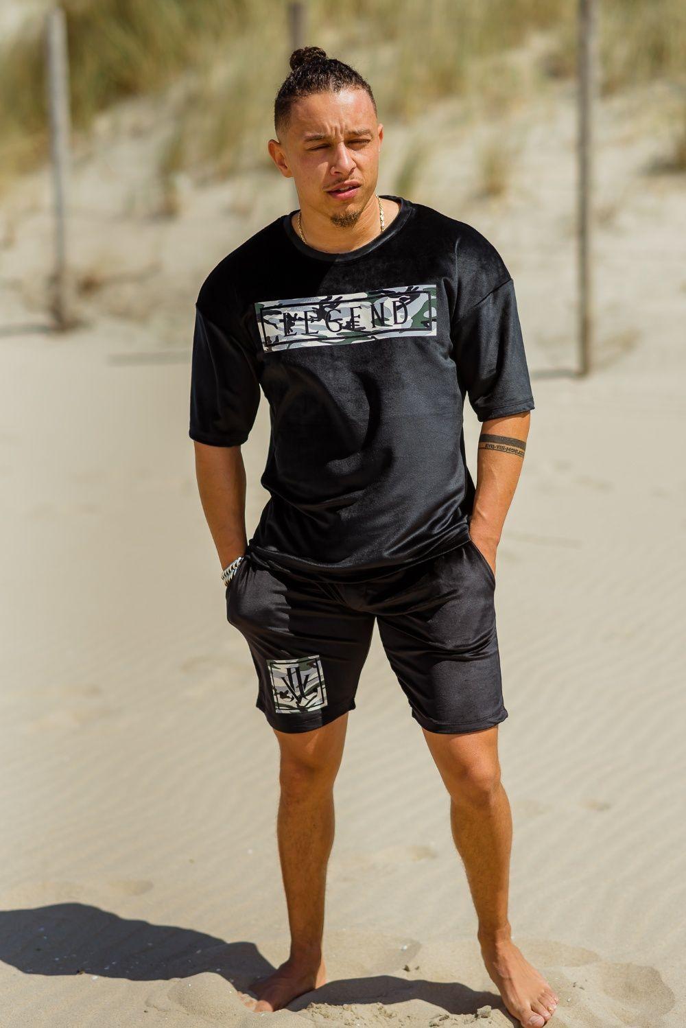 Legend Army Velvet Set zwarte tweedelige heren set - afbeelding 2